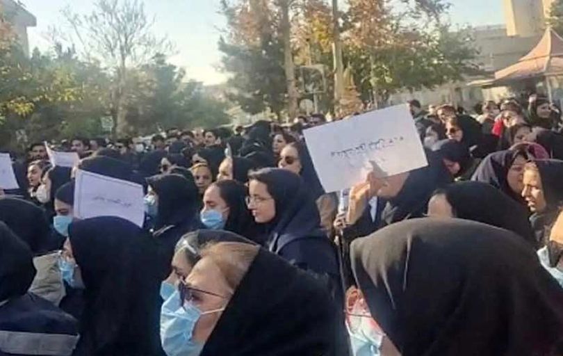 پرستاران بیمارستان قائم مشهد تجمع کردند