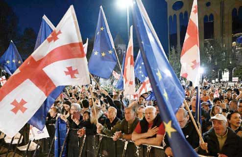 گرجستان در تعارض اروپاگرایی مردم و دولت حامی روسیه